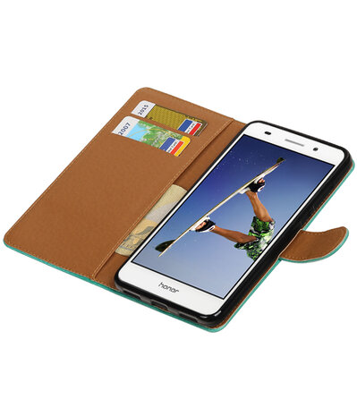 Groen Pull-Up PU booktype wallet hoesje voor Huawei Honor 5A / Y6 II