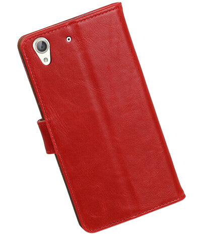 Rood Pull-Up PU booktype wallet hoesje voor Huawei Honor 5A / Y6 II