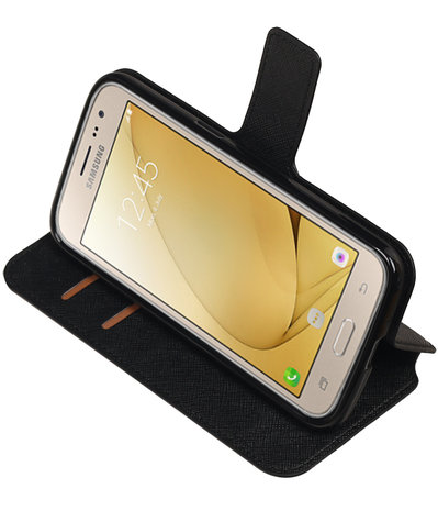 Zwart Samsung Galaxy J3 Pro TPU wallet case booktype hoesje HM Book