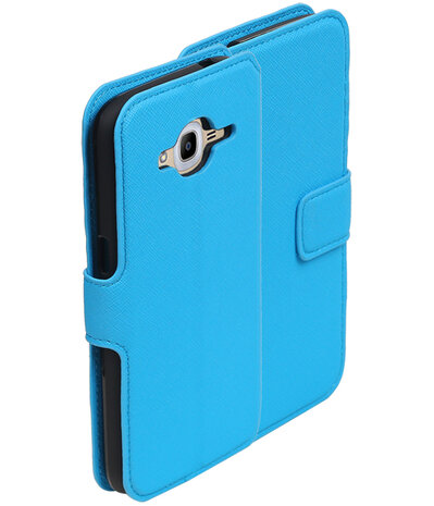 Blauw Samsung Galaxy J3 2016 TPU wallet case booktype hoesje HM Book