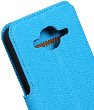 Blauw Samsung Galaxy J3 2016 TPU wallet case booktype hoesje HM Book