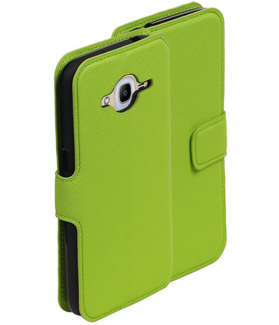 Groen Samsung Galaxy J3 2016 TPU wallet case booktype hoesje HM Book