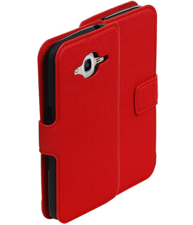 Rood Samsung Galaxy J3 2016 TPU wallet case booktype hoesje HM Book