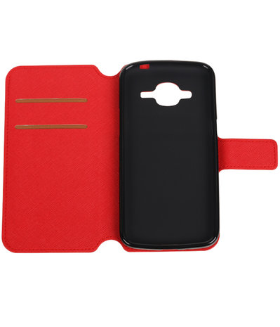 Rood Samsung Galaxy J3 2016 TPU wallet case booktype hoesje HM Book