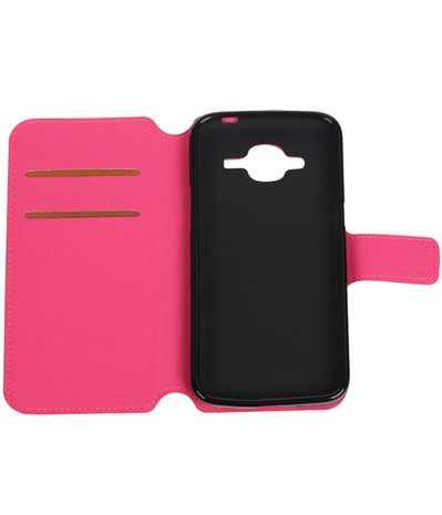 Roze Samsung Galaxy J3 2016 TPU wallet case booktype hoesje HM Book