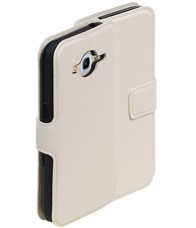 Wit Samsung Galaxy J3 2016 TPU wallet case booktype hoesje HM Book