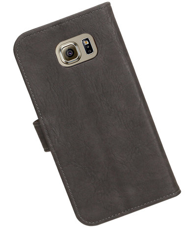 Grijs Bark Hout Booktype Samsung Galaxy S7 Plus Wallet Cover Hoesje