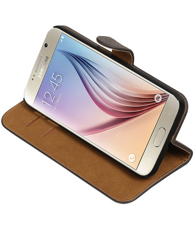 Grijs Bark Hout Booktype Samsung Galaxy S7 Plus Wallet Cover Hoesje