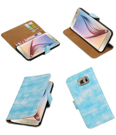 Turquoise Mini Slang Booktype Samsung Galaxy S7 Plus Wallet Cover Hoesje