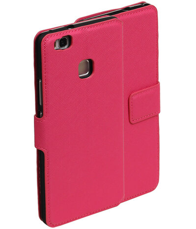Roze Huawei P9 Lite TPU wallet case booktype hoesje HM Book