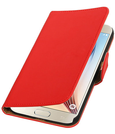 Rood Effen Booktype Hoesje voor Samsung Galaxy S7 Plus Wallet Cover