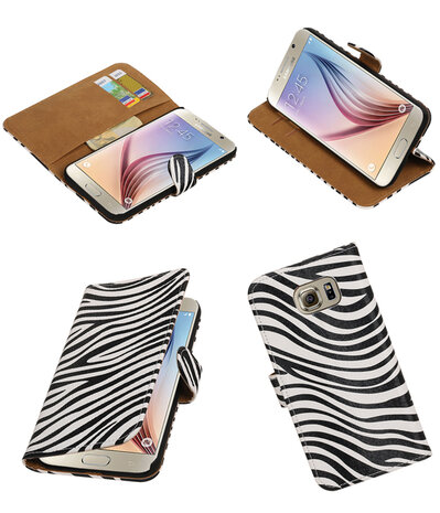 Zebra Booktype Hoesje voor Samsung Galaxy S7 Plus Wallet Cover