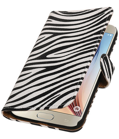 Zebra Booktype Hoesje voor Samsung Galaxy S7 Plus Wallet Cover