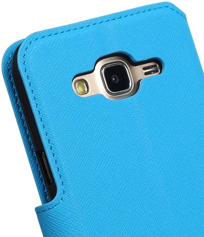 Blauw Hoesje voor Samsung Galaxy J5 2015 TPU wallet case booktype HM Book