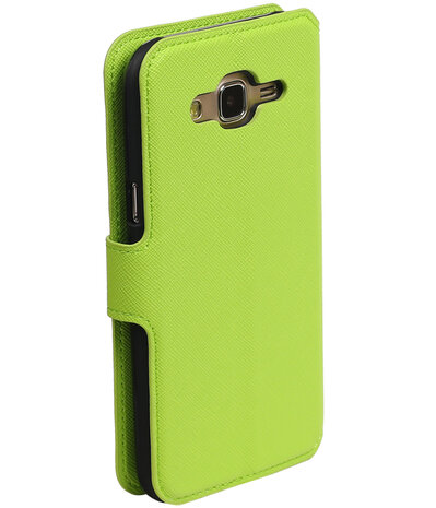 Groen Hoesje voor Samsung Galaxy J5 2015 TPU wallet case booktype HM Book