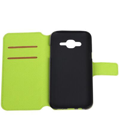 Groen Hoesje voor Samsung Galaxy J5 2015 TPU wallet case booktype HM Book