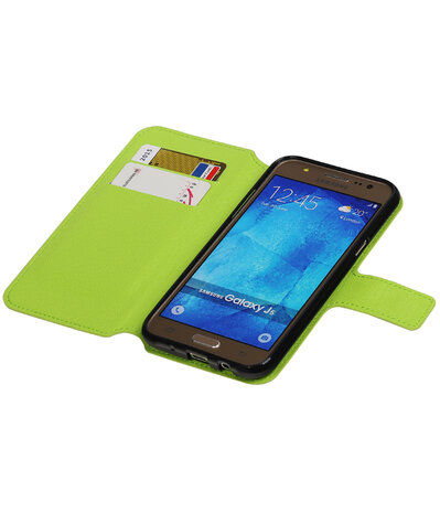 Groen Hoesje voor Samsung Galaxy J5 2015 TPU wallet case booktype HM Book