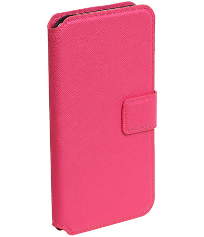 Roze Hoesje voor Samsung Galaxy J5 2015 TPU wallet case booktype HM Book