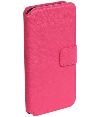 Roze Hoesje voor Samsung Galaxy J5 2015 TPU wallet case booktype HM Book