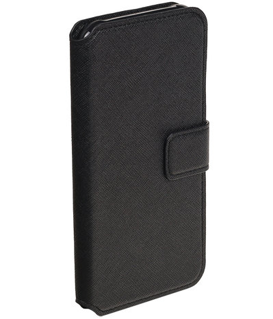 Zwart Hoesje voor Samsung Galaxy J7 2015 TPU wallet case booktype HM Book