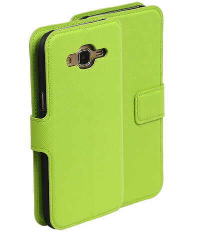 Groen Hoesje voor Samsung Galaxy J7 2015 TPU wallet case booktype HM Book