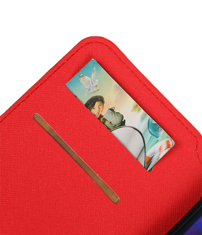Rood Samsung Galaxy J7 2015 TPU wallet case booktype hoesje HM Book