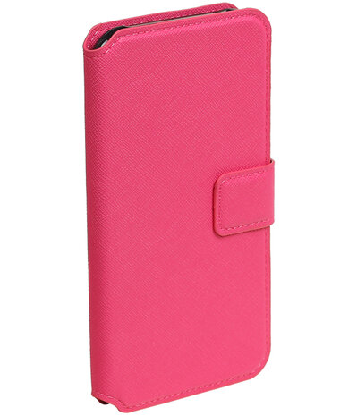 Roze Hoesje voor Samsung Galaxy J7 2015 TPU wallet case booktype HM Book