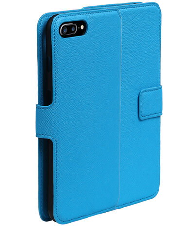 Blauw Apple iPhone 7 Plus TPU wallet case booktype hoesje HM Book