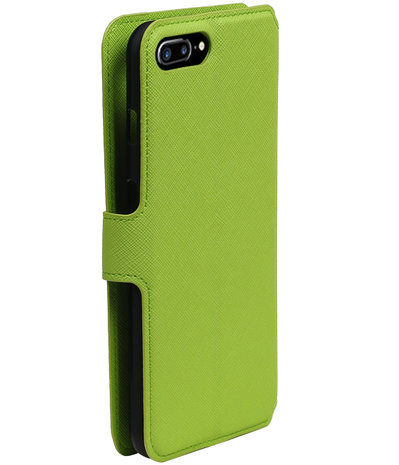 Groen Apple iPhone 7 Plus TPU wallet case booktype hoesje HM Book