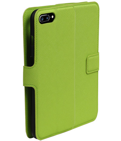Groen Apple iPhone 7 Plus TPU wallet case booktype hoesje HM Book