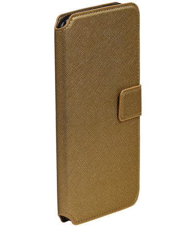 Goud Apple iPhone 7 Plus TPU wallet case booktype hoesje HM Book