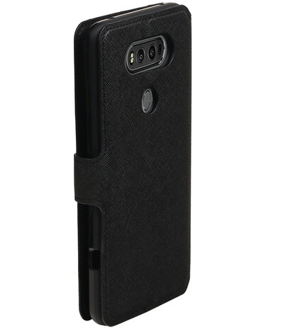 Zwart LG V20 TPU wallet case booktype hoesje HM Book