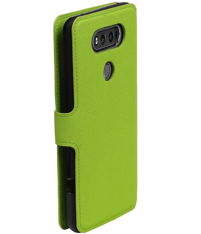 Groen LG V20 TPU wallet case booktype hoesje HM Book