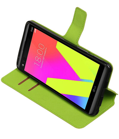 Groen LG V20 TPU wallet case booktype hoesje HM Book