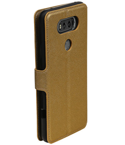 Goud LG V20 TPU wallet case booktype hoesje HM Book