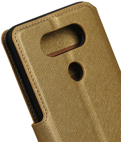 Goud LG V20 TPU wallet case booktype hoesje HM Book