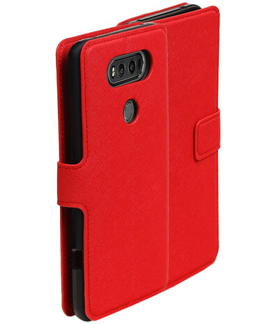 Rood LG V20 TPU wallet case booktype hoesje HM Book