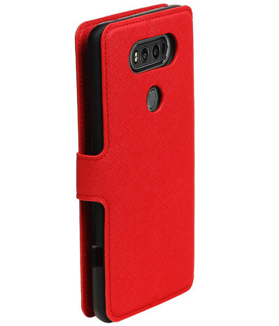 Rood LG V20 TPU wallet case booktype hoesje HM Book