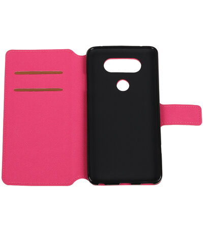 Roze LG V20 TPU wallet case booktype hoesje HM Book