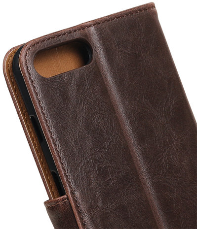 Mocca Pull-Up PU booktype wallet hoesje voor Apple iPhone 7 Plus