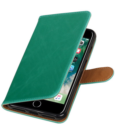 Groen Pull-Up PU booktype wallet hoesje voor Apple iPhone 7 Plus