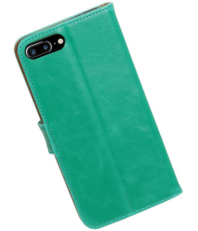 Groen Pull-Up PU booktype wallet hoesje voor Apple iPhone 7 Plus