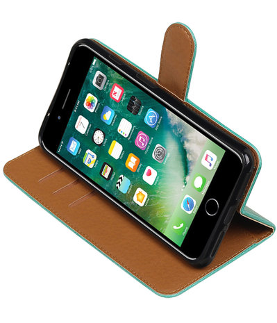 Groen Pull-Up PU booktype wallet hoesje voor Apple iPhone 7 Plus