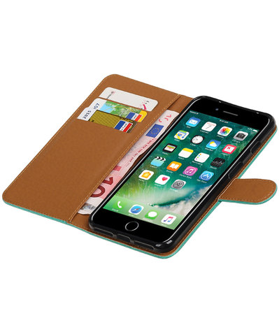 Groen Pull-Up PU booktype wallet hoesje voor Apple iPhone 7 Plus
