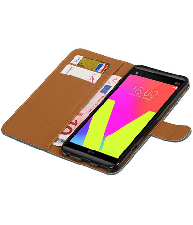 Blauw Pull-Up PU booktype wallet hoesje voor LG V20