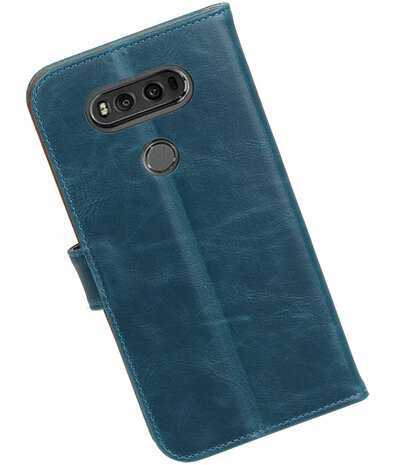 Blauw Pull-Up PU booktype wallet hoesje voor LG V20