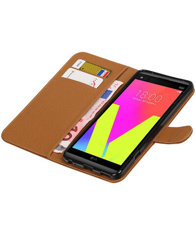 Bruin Pull-Up PU booktype wallet hoesje voor LG V20