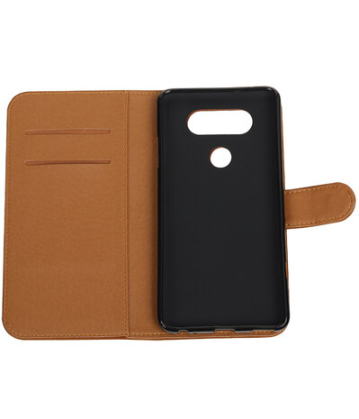 Bruin Pull-Up PU booktype wallet hoesje voor LG V20