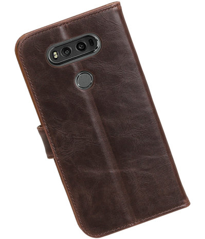 Mocca Pull-Up PU booktype wallet hoesje voor LG V20