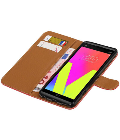 Rood Pull-Up PU booktype wallet hoesje voor LG V20